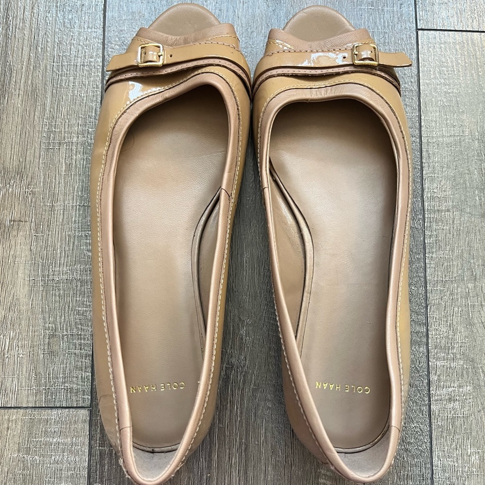 Cole Haan open-toe leather  wedge slides  size 9.5